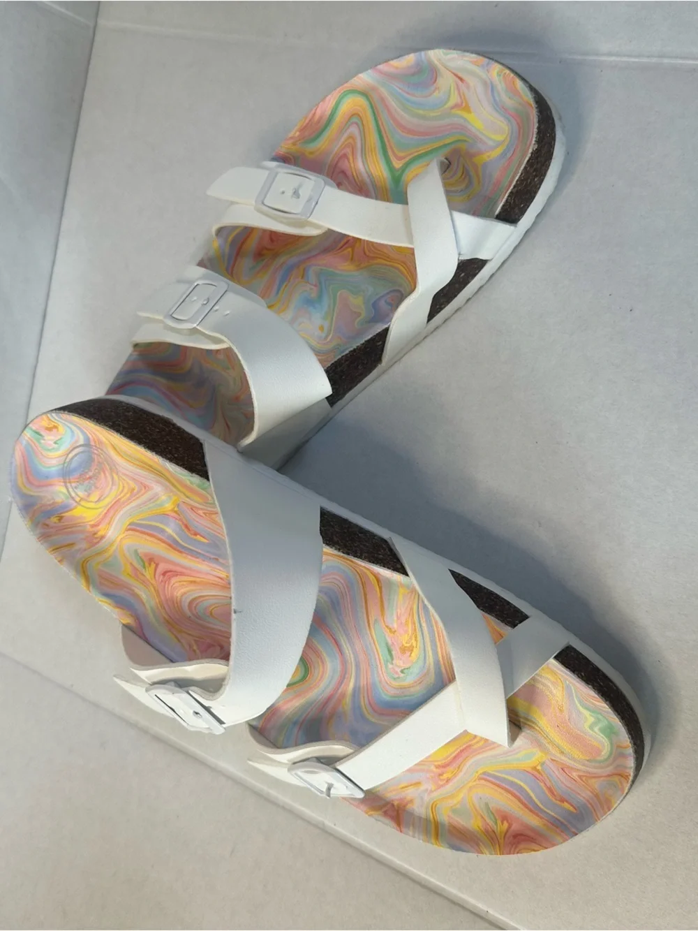 Wonder Nation Shoes  Girls Size 4 Double Buckle Slides Sandals! New without box